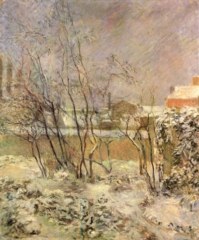 Sneeuw in de Rue Carcel door Paul Gauguin